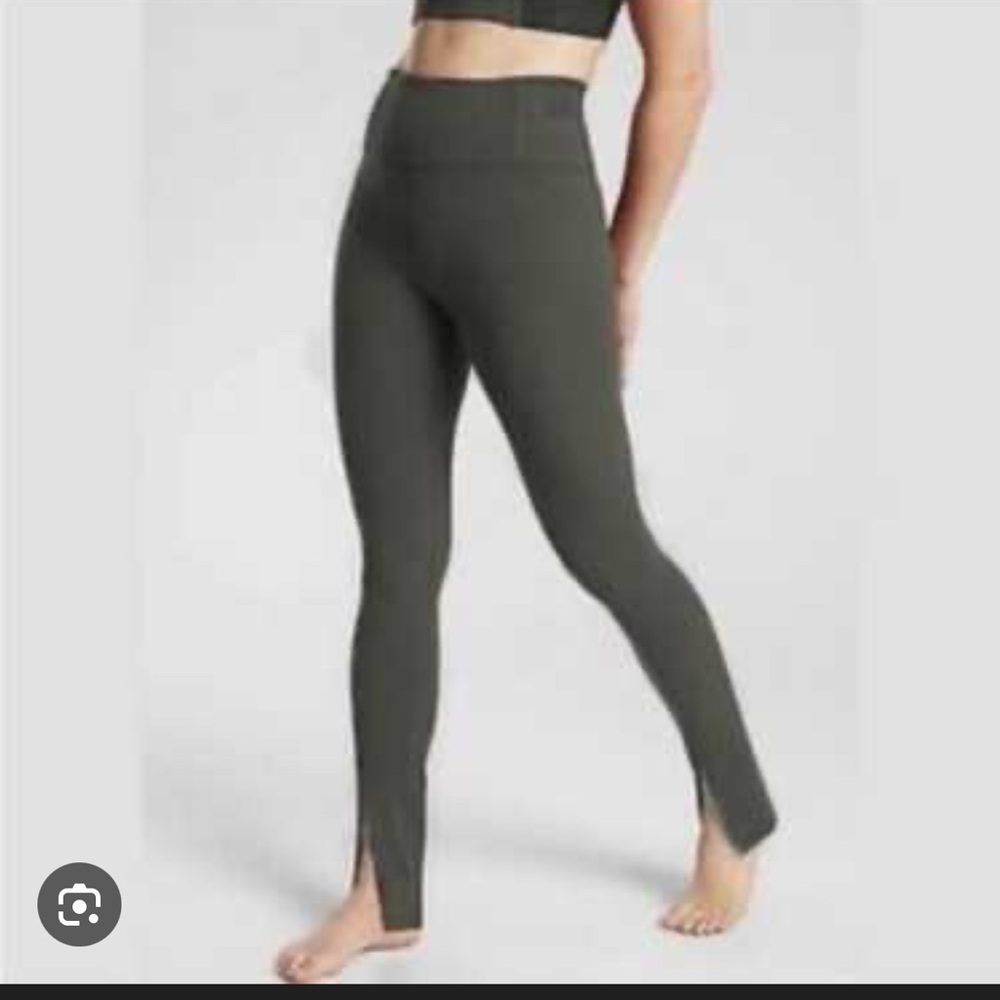 Athleta Split Pants - Deep Olive Green - image 2